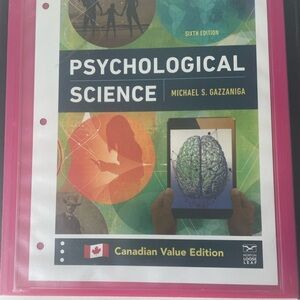 Psychological Science Textbook in Pink Three-Ring Binder
